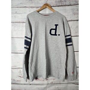 Diamond Supply Co. Mens Shirt Size Large Gray Varsity Stripe D. Logo Long Sleeve